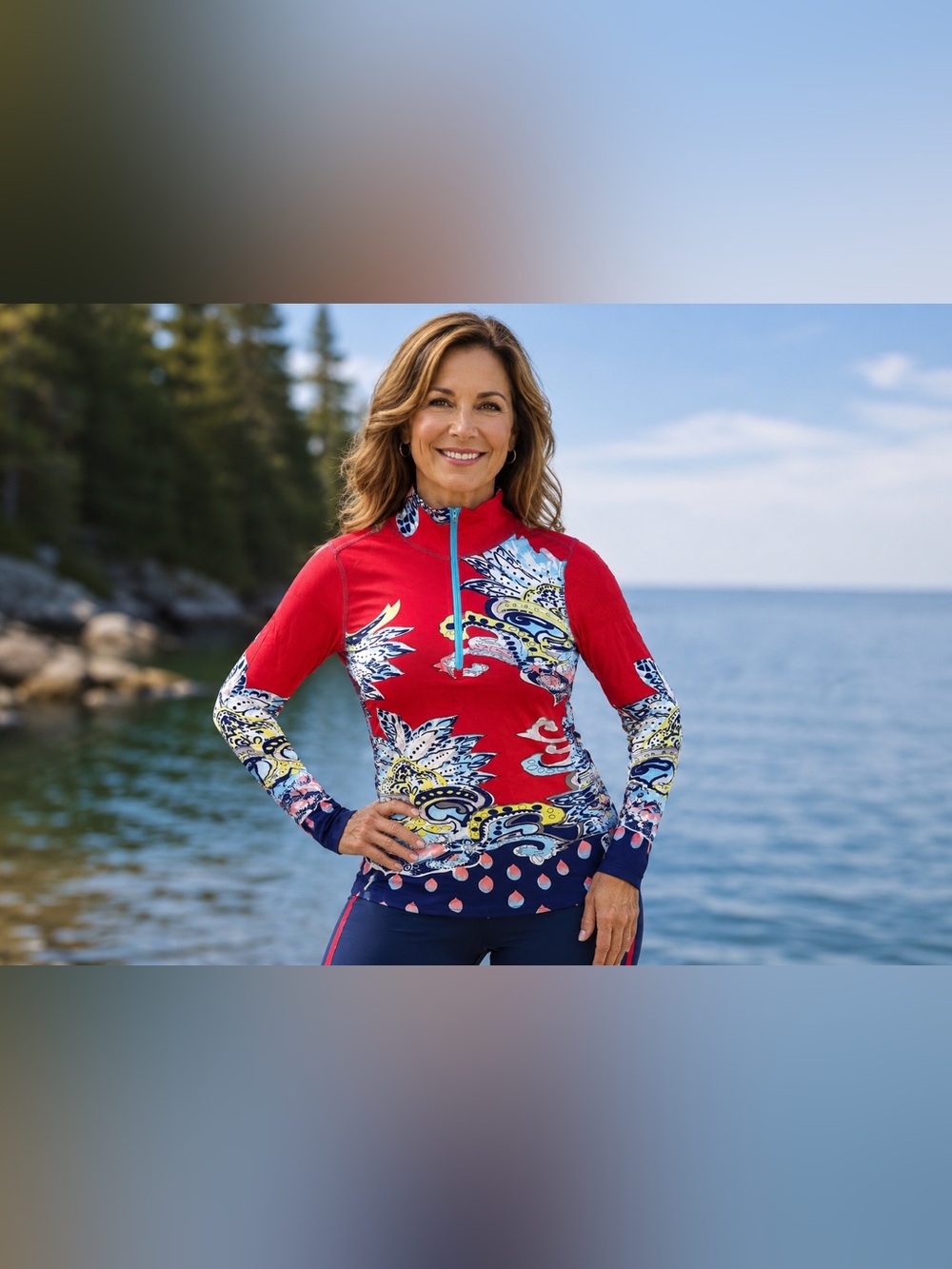 Krimson Klover Women's The Newport Half Zip abstract